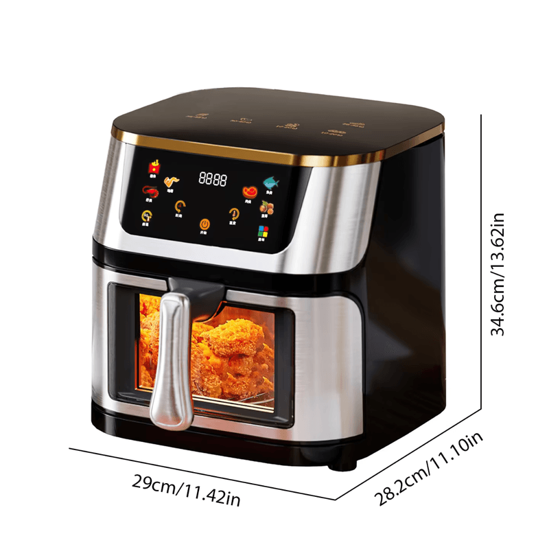 Electronice si Electrocasnice - Electrocasnice bucatarie - Aparate de gatit & desert - Friteuze - Friteuza cu aer cald, Airfryer fara ulei Silver Crest, Ecran digital tactil, Functii de gatire presetate,design din otel - Infinity.ro