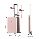 Sport si Outdoor - Articole de voiaj - Trolere - Troler pliabil mare de calatorie, Dasbo®, carcasa dura material ABS si PC rezistent la apa, 2 roti, roz 65x25x40cm - Infinity.ro