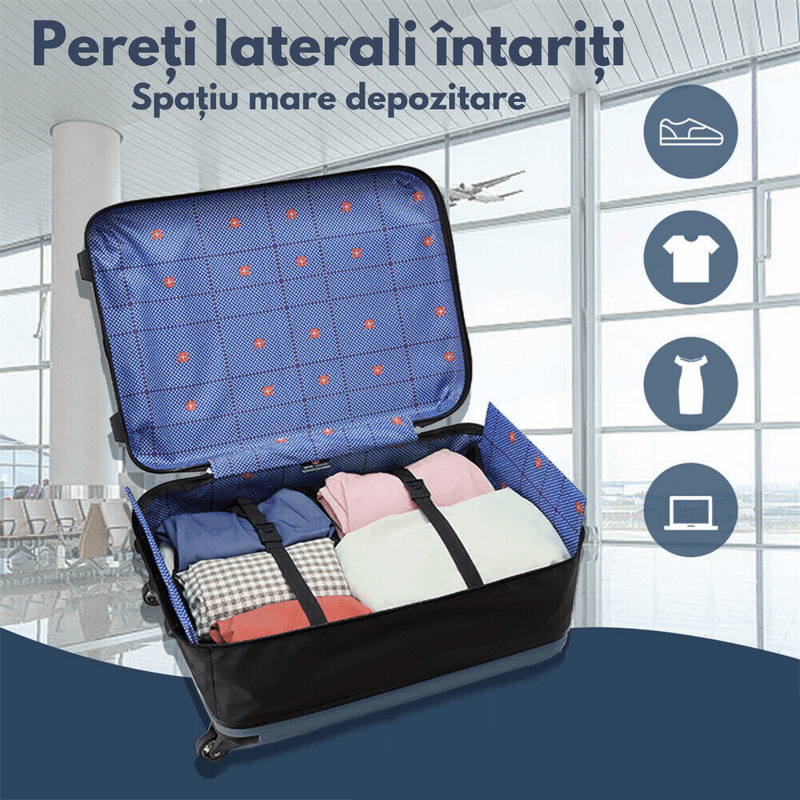 Sport si Outdoor - Articole de voiaj - Trolere - Troler pliabil mare de calatorie, Dasbo®, carcasa dura material ABS si PC rezistent la apa, 2 roti, roz 65x25x40cm - Infinity.ro
