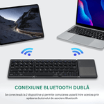 PC, gaming si accesorii - Periferice PC - Tastaturi - Tastatura pliabila Bluetooth Dasbo®, Portabila si ultra-subtire, Touchpad cu 2 click-uri, Fara fir, Compatibila - Infinity.ro