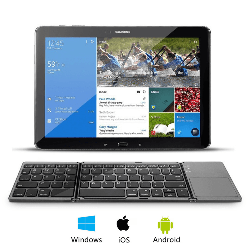 PC, gaming si accesorii - Periferice PC - Tastaturi - Tastatura pliabila Bluetooth Dasbo®, Portabila si ultra-subtire, Touchpad cu 2 click-uri, Fara fir, Compatibila - Infinity.ro