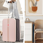 Sport si Outdoor - Articole de voiaj - Trolere - Troler pliabil mare de calatorie, Dasbo®, carcasa dura material ABS si PC rezistent la apa, 2 roti, roz 65x25x40cm - Infinity.ro