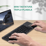 PC, gaming si accesorii - Periferice PC - Tastaturi - Tastatura pliabila Bluetooth Dasbo®, Portabila si ultra-subtire, Touchpad cu 2 click-uri, Fara fir, Compatibila - Infinity.ro