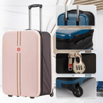 Sport si Outdoor - Articole de voiaj - Trolere - Troler pliabil mare de calatorie, Dasbo®, carcasa dura material ABS si PC rezistent la apa, 2 roti, roz 65x25x40cm - Infinity.ro