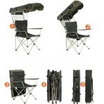Sport si Outdoor - Camping - Mobilier pentru camping - Scaune camping - Scaun pliabil cu baldachin DASBO, pentru Pescuit, Camping, Gradina, Curte, cu acoperis rabatabil pentru umbra - Infinity.ro