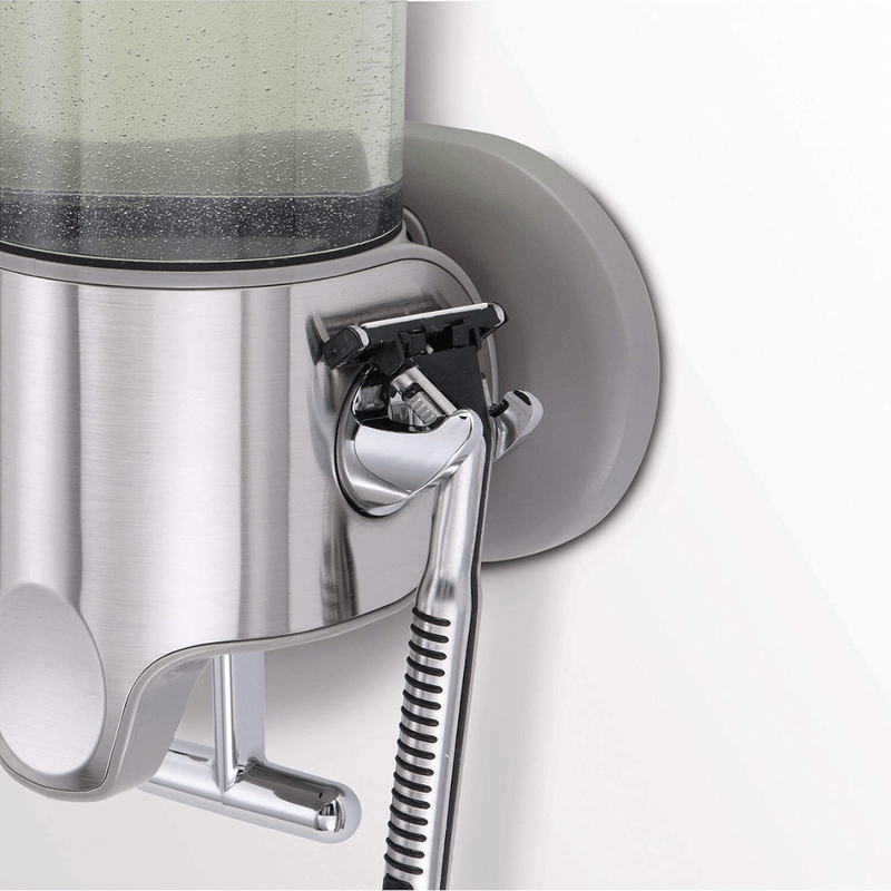 Casa si Gradina - Sanitare - Suporturi si accesorii baie - Dispensere - Dozator Triplu de Sapun, Sampon si Balsam, Instalare Fara Gaurire, Montat pe Perete – Organizator cu 3 Sticle de 450 ml - Infinity.ro