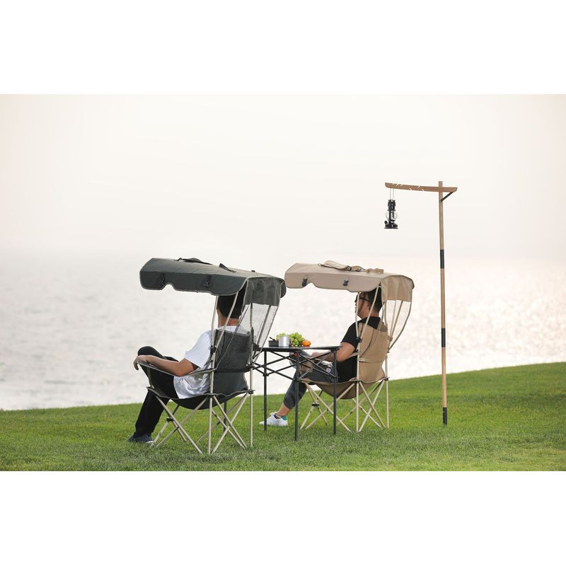 Sport si Outdoor - Camping - Mobilier pentru camping - Scaune camping - Scaun pliabil cu baldachin DASBO, pentru Pescuit, Camping, Gradina, Curte, cu acoperis rabatabil pentru umbra - Infinity.ro