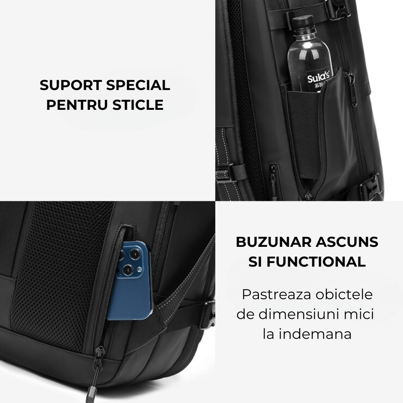 Fashion, accesorii si bijuterii - Barbati - Accesorii barbati - Genti si rucsacuri barbati - Rucsac de calatorie cu Vacuum DASBO, Bagaj de mana multifunctional, Impermeabil, Extensibil, Multiple compartimente,60 L - Infinity.ro