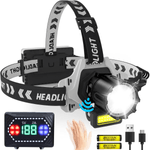 Casa si Gradina - Corpuri si surse de iluminat - Iluminat exterior - Lanterne - Lanterna de cap cu LED LASER + COB cu 3 acumulatori inclusi, senzor de miscare si ZOOM, Dasbo®, super luminoasa - Infinity.ro