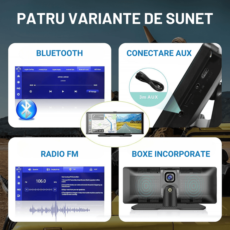 Auto si Moto - Electronice auto - Navigatii GPS - Navigatie Auto Multimedia Universarala Dasbo®, Display 10.26 inch, Camera inregistrare fata + spate inclusa,Ecran IPS HD - Infinity.ro