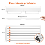 Market - Spalare si intretinere rufe - Uscatoare de rufe si accesorii - Uscator de Rufe Pliabil Montat pe Perete, Suport uscare rufe 120 cm - Dasbo®, 7 Bare, Instalare usoara, Capacitate 50kg - Infinity.ro