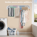 Market - Spalare si intretinere rufe - Uscatoare de rufe si accesorii - Uscator de Rufe Pliabil Montat pe Perete, Suport uscare rufe 120 cm - Dasbo®, 7 Bare, Instalare usoara, Capacitate 50kg - Infinity.ro