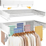 Market - Spalare si intretinere rufe - Uscatoare de rufe si accesorii - Uscator de Rufe Pliabil Montat pe Perete, Suport uscare rufe 120 cm - Dasbo®, 7 Bare, Instalare usoara, Capacitate 50kg - Infinity.ro