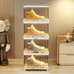 Casa si Gradina - Mobilier - Organizare si depozitare - Organizator incaltaminte - Set 4 cutii organizatoare si depozitare incaltaminte, Dasbo®, design modern pliabil si transparent, raft modular - Infinity.ro