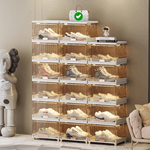 Casa si Gradina - Mobilier - Organizare si depozitare - Organizator incaltaminte - Set 4 cutii organizatoare si depozitare incaltaminte, Dasbo®, design modern pliabil si transparent, raft modular - Infinity.ro