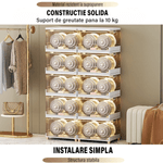 Casa si Gradina - Mobilier - Organizare si depozitare - Organizator incaltaminte - Set 4 cutii organizatoare si depozitare incaltaminte, Dasbo®, design modern pliabil si transparent, raft modular - Infinity.ro