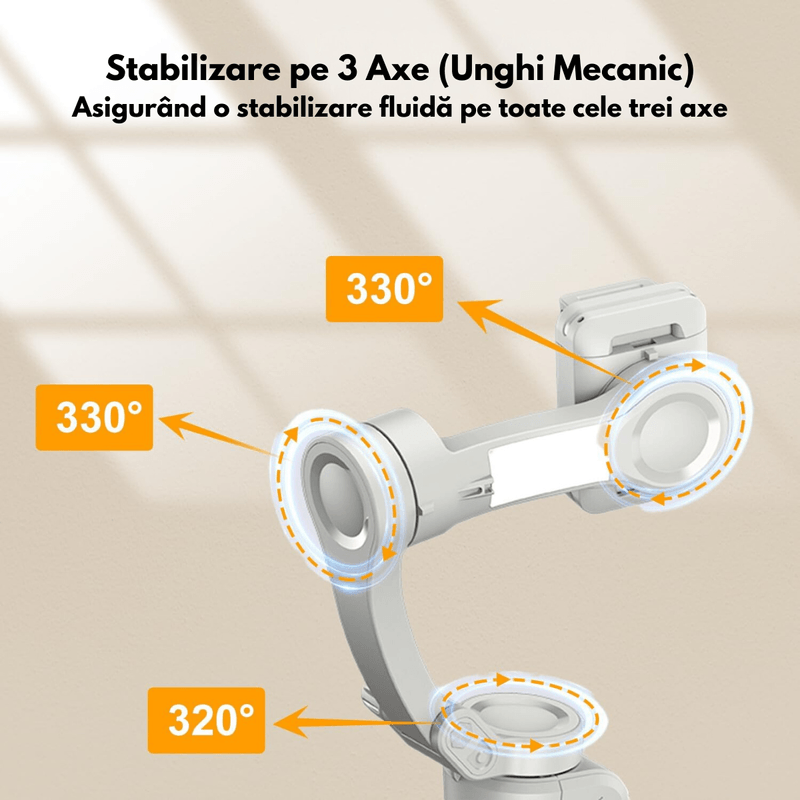 TV, Audio-Video si Foto - Aparate foto si accesorii - Accesorii foto si video - Stabilizatoare de imagine - Stabilizator pentru telefon si GoPro, Gimbal Pro pentru stabilizare foto si video, Stabilizare pe 3 Axe cu Aplicatie - Infinity.ro