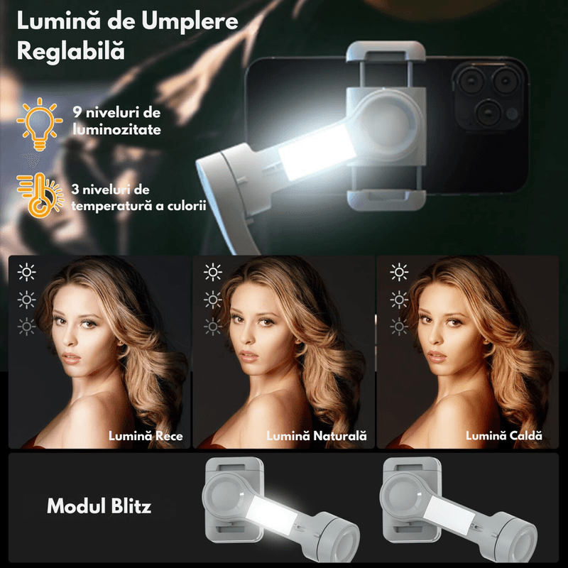 TV, Audio-Video si Foto - Aparate foto si accesorii - Accesorii foto si video - Stabilizatoare de imagine - Stabilizator pentru telefon si GoPro, Gimbal Pro pentru stabilizare foto si video, Stabilizare pe 3 Axe cu Aplicatie - Infinity.ro