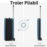 Sport si Outdoor - Articole de voiaj - Trolere - Troler pliabil mare de calatorie, Dasbo®, carcasa dura material ABS si PC rezistent la apa, 2 roti cu interior captusit - Infinity.ro