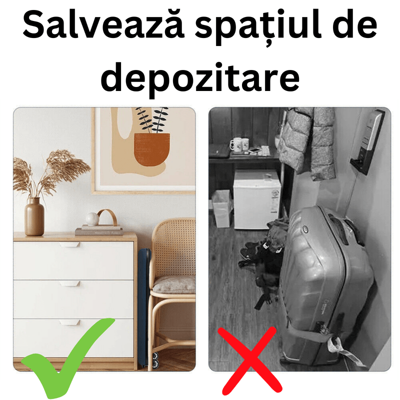 Sport si Outdoor - Articole de voiaj - Trolere - Troler pliabil mare de calatorie, Dasbo®, carcasa dura material ABS si PC rezistent la apa, 2 roti cu interior captusit - Infinity.ro