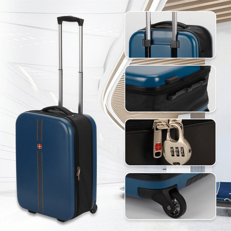 Sport si Outdoor - Articole de voiaj - Trolere - Troler pliabil mare de calatorie, Dasbo®, carcasa dura material ABS si PC rezistent la apa, 2 roti cu interior captusit - Infinity.ro