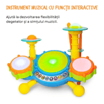 Jucarii, Copii si Bebe - Jucarii si jocuri - Jucarii & jocuri educative - Jucarii interactive - Toba Interactiva cu Lumini colorate, Melodii si Volum ajustabil, Instrument muzical DASBO® de jucarie pentru copii - Infinity.ro