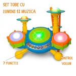 Jucarii, Copii si Bebe - Jucarii si jocuri - Jucarii & jocuri educative - Jucarii interactive - Toba Interactiva cu Lumini colorate, Melodii si Volum ajustabil, Instrument muzical DASBO® de jucarie pentru copii - Infinity.ro