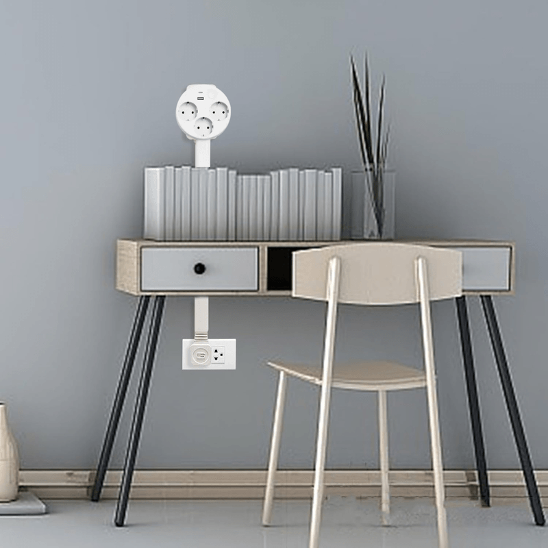 Casa si Gradina - Electrice - Accesorii electrice - Prelungitoare, triple, fise - Prelungitor Priza Extensibil, Extensor Electric Reglabil - Prelungitor Priza cu USB-A, USB-C si 2 Prize AC - Infinity.ro