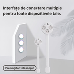 Casa si Gradina - Electrice - Accesorii electrice - Prelungitoare, triple, fise - Prelungitor Priza Extensibil, Extensor Electric Reglabil - Prelungitor Priza cu USB-A, USB-C si 2 Prize AC - Infinity.ro