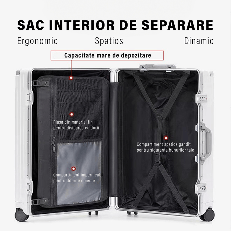 Sport si Outdoor - Articole de voiaj - Trolere - Troler de mana mare pentru Cala Avion, inserti din aluminiu cu suport pentru pahar si port USB incarcare, 75x50x29 cm - Infinity.ro