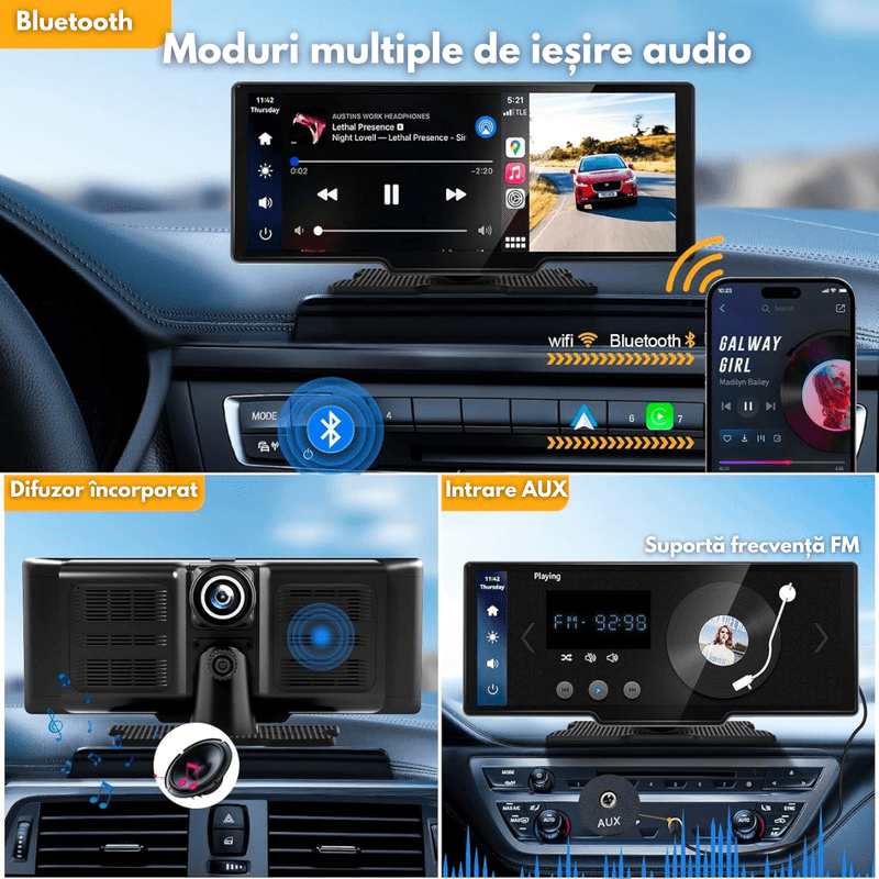 Auto si Moto - Electronice auto - Navigatii GPS - Navigatie Auto Multimedia Universarala Dasbo®, Display 10.26 inch, Camera inregistrare fata + spate inclusa,Ecran IPS HD - Infinity.ro