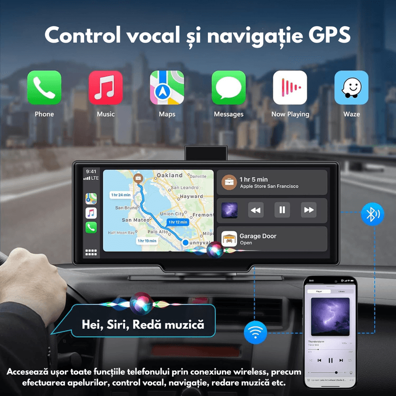 Auto si Moto - Electronice auto - Navigatii GPS - Navigatie Auto Multimedia Universarala Dasbo®, Display 10.26 inch, Camera inregistrare fata + spate inclusa,Ecran IPS HD - Infinity.ro