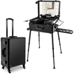 Ingrijire personala si Cosmetice - Machiaj - Portfarduri si genti cosmetice - Geanta profesionala pentru machiaj, tip Troler pentru produse de makeup, boxe Bluetooth integrate, prize si sertare - Infinity.ro