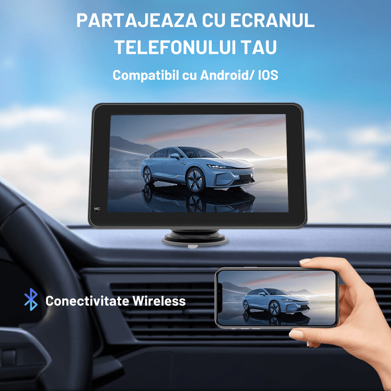 Auto si Moto - Electronice auto - Navigatii GPS - Navigatie Auto universala cu display 7 inch cu Touch screen Dasbo®, Apple Carplay si Android Auto, Bluetooth, Radio FM - Infinity.ro