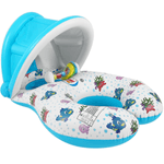 Jucarii, Copii si Bebe - Jucarii si jocuri - Jucarii de exterior - Colaci, ochelari si accesorii inot copii - Colac inot gonflabil cu parasolar detasabil pentru bebelusi si copii, cu spatar si jucarie integrata - Infinity.ro