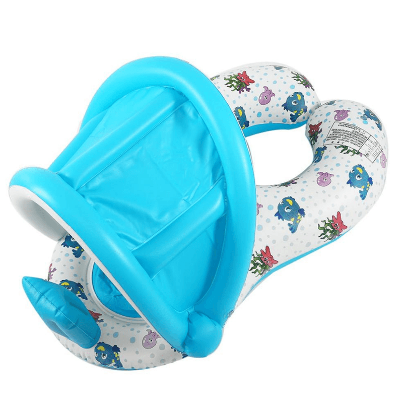 Jucarii, Copii si Bebe - Jucarii si jocuri - Jucarii de exterior - Colaci, ochelari si accesorii inot copii - Colac inot gonflabil cu parasolar detasabil pentru bebelusi si copii, cu spatar si jucarie integrata - Infinity.ro