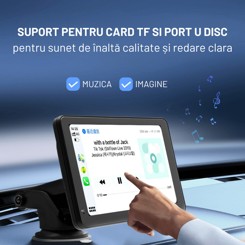 Auto si Moto - Electronice auto - Navigatii GPS - Navigatie Auto universala cu display 7 inch cu Touch screen Dasbo®, Apple Carplay si Android Auto, Bluetooth, Radio FM - Infinity.ro