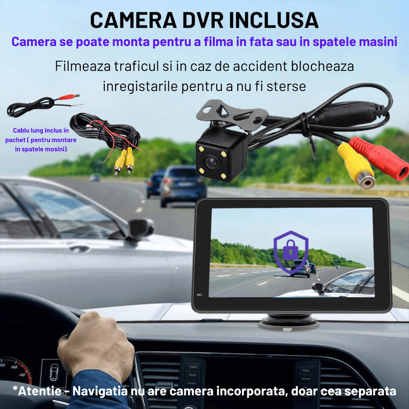 Auto si Moto - Electronice auto - Navigatii GPS - Navigatie Auto universala cu display 7 inch cu Touch screen Dasbo®, Apple Carplay si Android Auto, Bluetooth, Radio FM - Infinity.ro