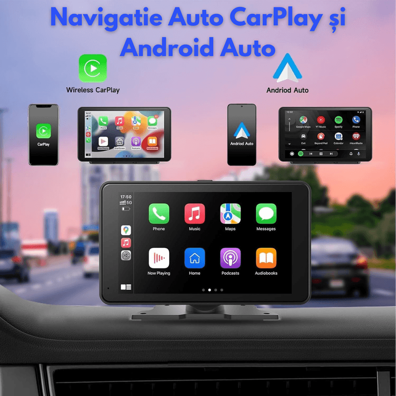 Auto si Moto - Electronice auto - Navigatii GPS - Navigatie Auto Multimedia Universarala Dasbo®, Display 7 inch cu Touch screen, Camera Inregistrare fata 2k+ spate 1080P - Infinity.ro
