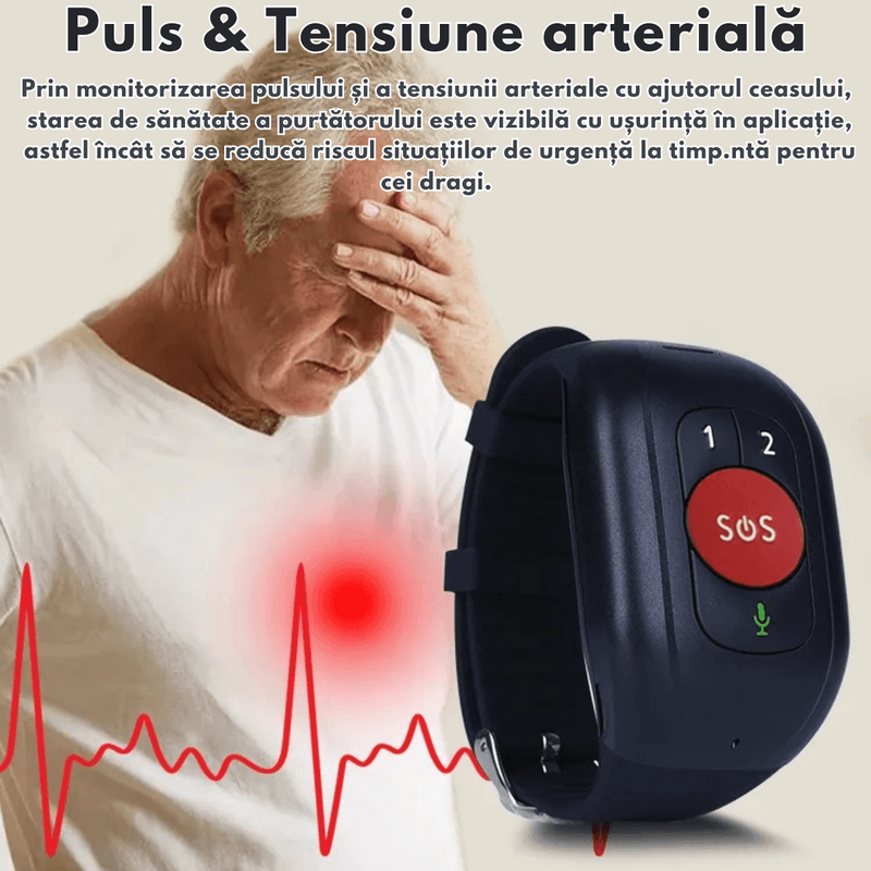 Laptop, Telefoane si Tablete - Wearables si gadgeturi - Wearables - Bratari fitness - Bratara inteligenta 4G cu buton de panica pentru varstnici, Ceas Smart GPS pentru seniori cu buton SOS, monitorizare - Infinity.ro