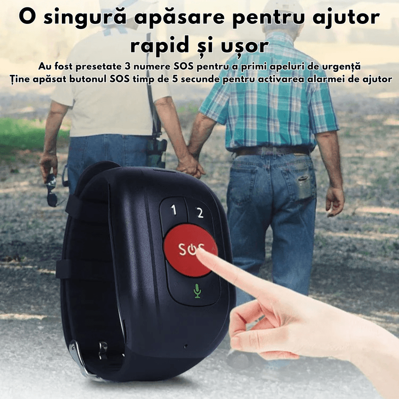 Laptop, Telefoane si Tablete - Wearables si gadgeturi - Wearables - Bratari fitness - Bratara inteligenta 4G cu buton de panica pentru varstnici, Ceas Smart GPS pentru seniori cu buton SOS, monitorizare - Infinity.ro