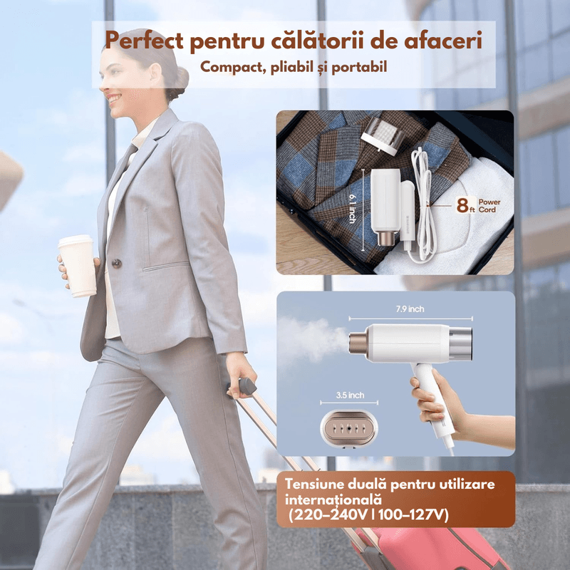 Electronice si Electrocasnice - Ingrijirea tesaturilor - Fiare de calcat - Fier de calcat cu abur pentru haine, Aparat de calcat Portabil, Ideal pentru calatorii, Dasbo®, 1200 W cu abur - Infinity.ro