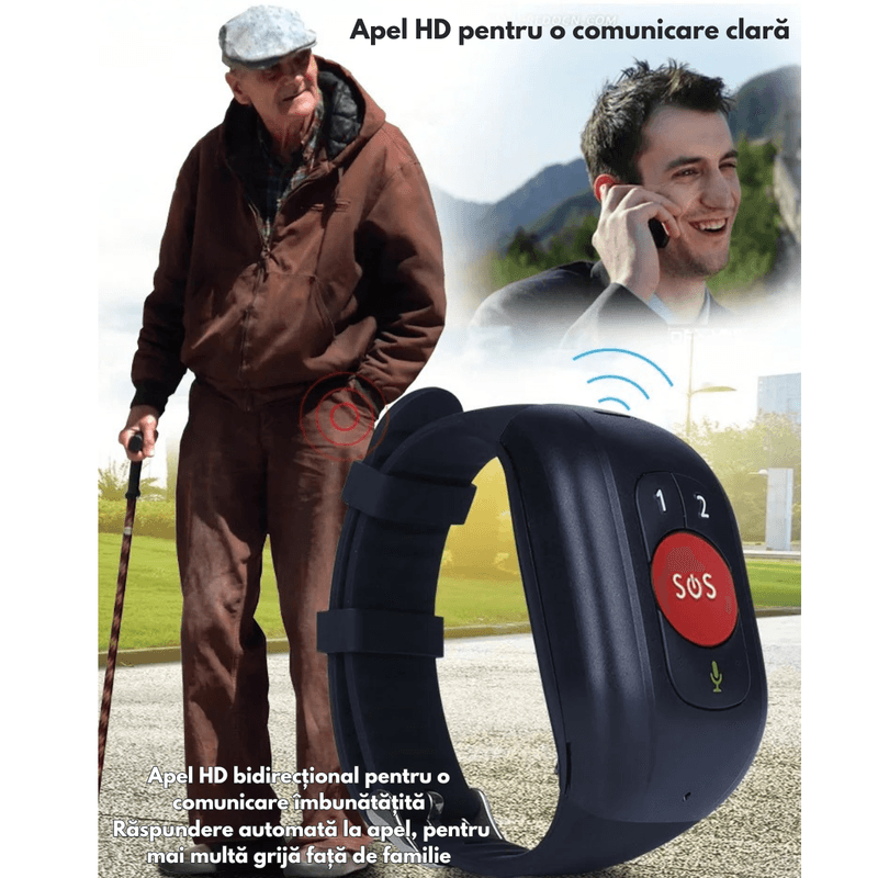 Laptop, Telefoane si Tablete - Wearables si gadgeturi - Wearables - Bratari fitness - Bratara inteligenta 4G cu buton de panica pentru varstnici, Ceas Smart GPS pentru seniori cu buton SOS, monitorizare - Infinity.ro