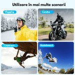 TV, Audio-Video si Foto - Camere de actiune si drone - Camere de actiune - Camera de Actiune 5K Ultra HD, Dasbo®, Ecran Dublu, Wifi + Aplicatie, 48MP, Rezistenta la Apa 30M, Telecomanda - Infinity.ro
