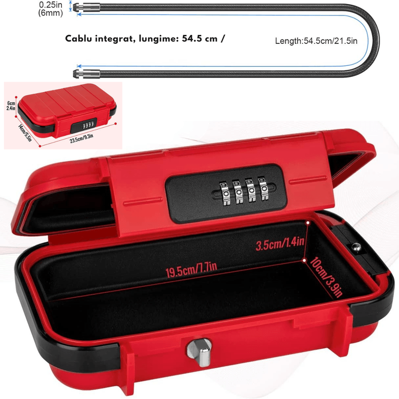 Casa si Gradina - Constructii - Depozitare, transport si protectie - Seifuri si casete de valori - Seif Portabil Antifurt cu Cod Numeric, Dasbo®, Caseta de Valori Impermeabila cu sistem de blocare, Cablu de siguranta - Infinity.ro