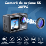 TV, Audio-Video si Foto - Camere de actiune si drone - Camere de actiune - Camera de Actiune 5K Ultra HD, Dasbo®, Ecran Dublu, Wifi + Aplicatie, 48MP, Rezistenta la Apa 30M, Telecomanda - Infinity.ro