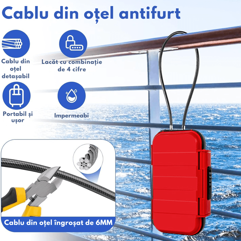 Casa si Gradina - Constructii - Depozitare, transport si protectie - Seifuri si casete de valori - Seif Portabil Antifurt cu Cod Numeric, Dasbo®, Caseta de Valori Impermeabila cu sistem de blocare, Cablu de siguranta - Infinity.ro