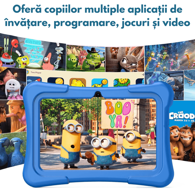 Laptop, Telefoane si Tablete - Tablete si accesorii tablete - Tablete - Tableta pentru copii de 7 inch Dasbo®, Android, 3GB RAM, 32GB ROM (extensibila la 128GB), Software copii preinstalat - Infinity.ro
