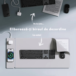 PC, gaming si accesorii - Periferice PC - Mousepad - Mousepad cu Incarcare rapida Wireless 2x15W, Protectie pentru birou Dasbo®, Rezistent la apa si usor de curatat - Infinity.ro