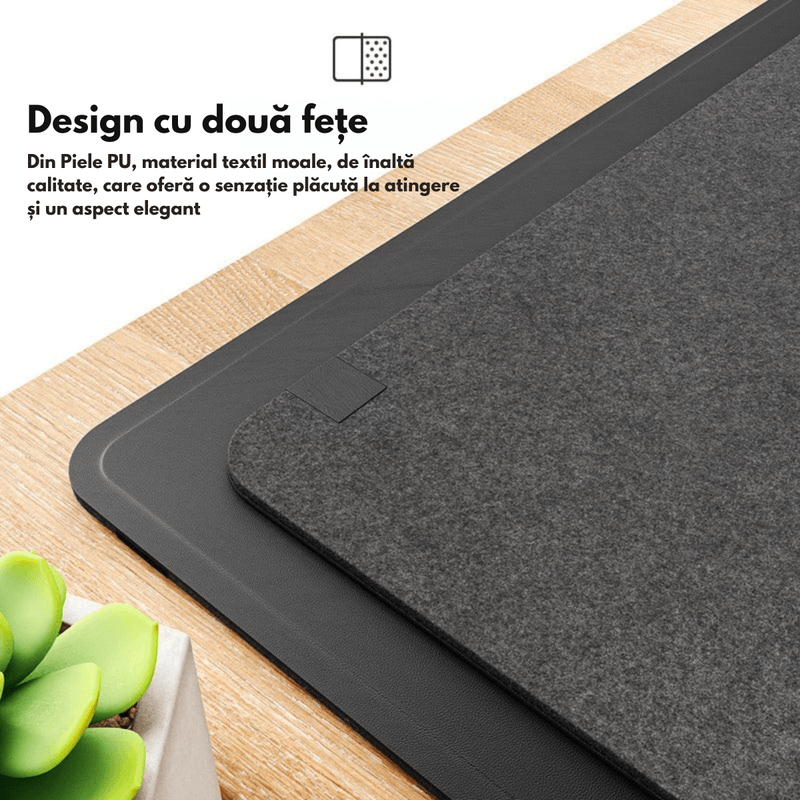 PC, gaming si accesorii - Periferice PC - Mousepad - Mousepad cu Incarcare rapida Wireless 2x15W, Protectie pentru birou Dasbo®, Rezistent la apa si usor de curatat - Infinity.ro